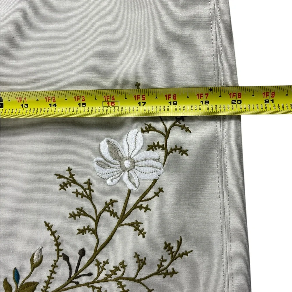 J. Crew A-Line Skirt 100% Cotton Fully Lined Floral Embroidered Size 10 Cottage